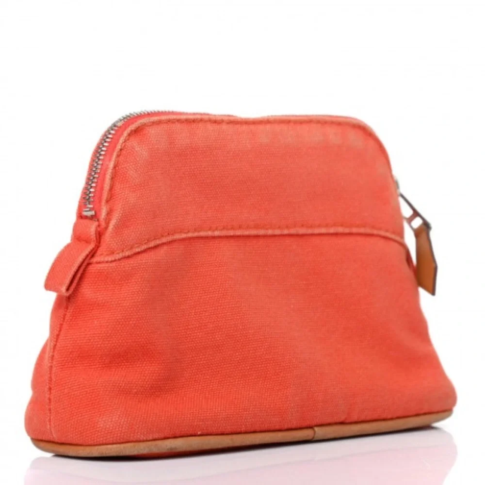 Authentic Hermes Vibrant Orange Cosmetic Pouch - Picture 2 of 4